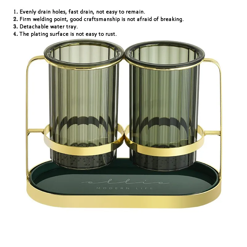 Vajilla de cocina de lujo ligera, estante para cubiertos, soporte para palillos, escurridor para el hogar, restaurante europeo-5
