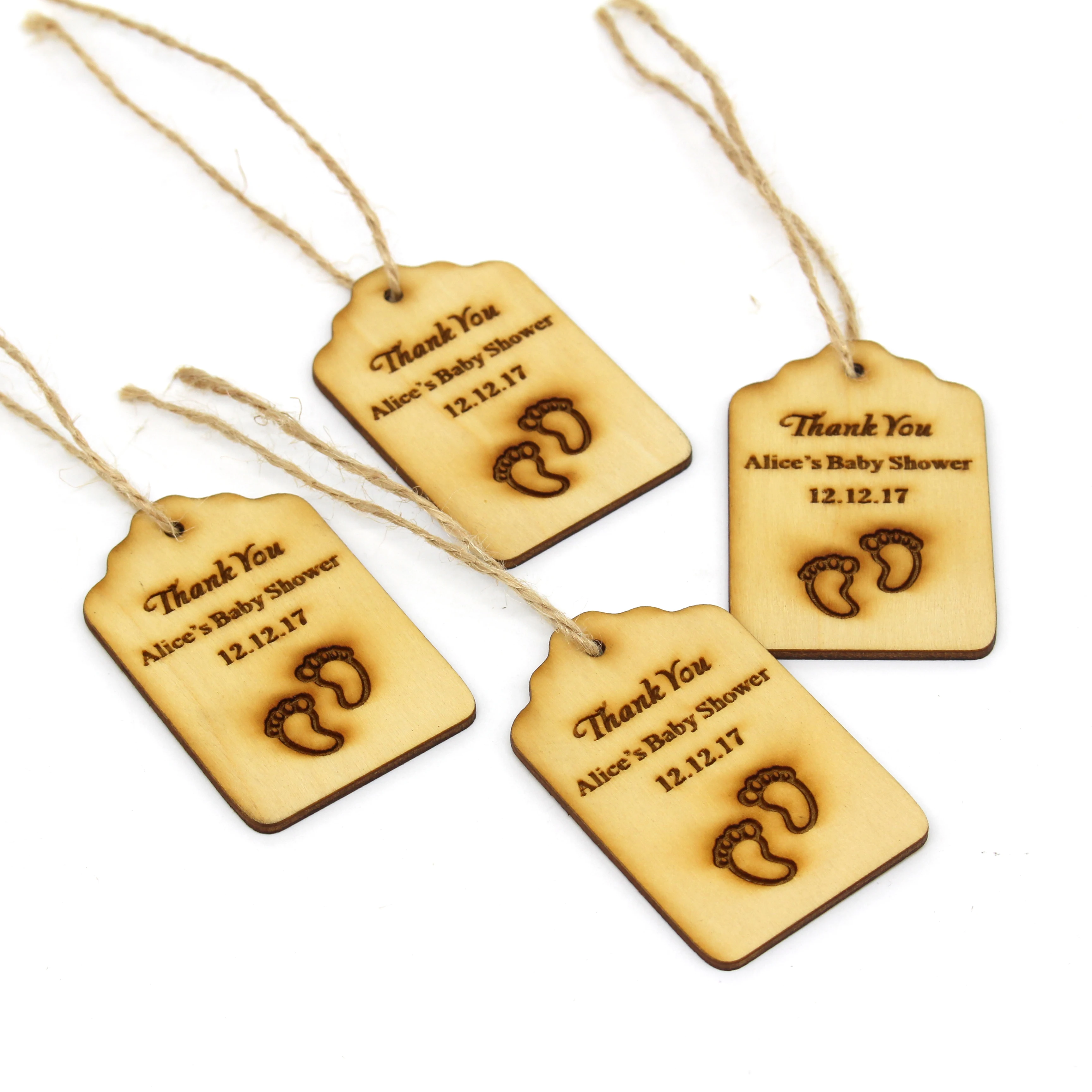 24 шт. деревянные декоративные этикетки с пеньковой веревкой | Дом и сад