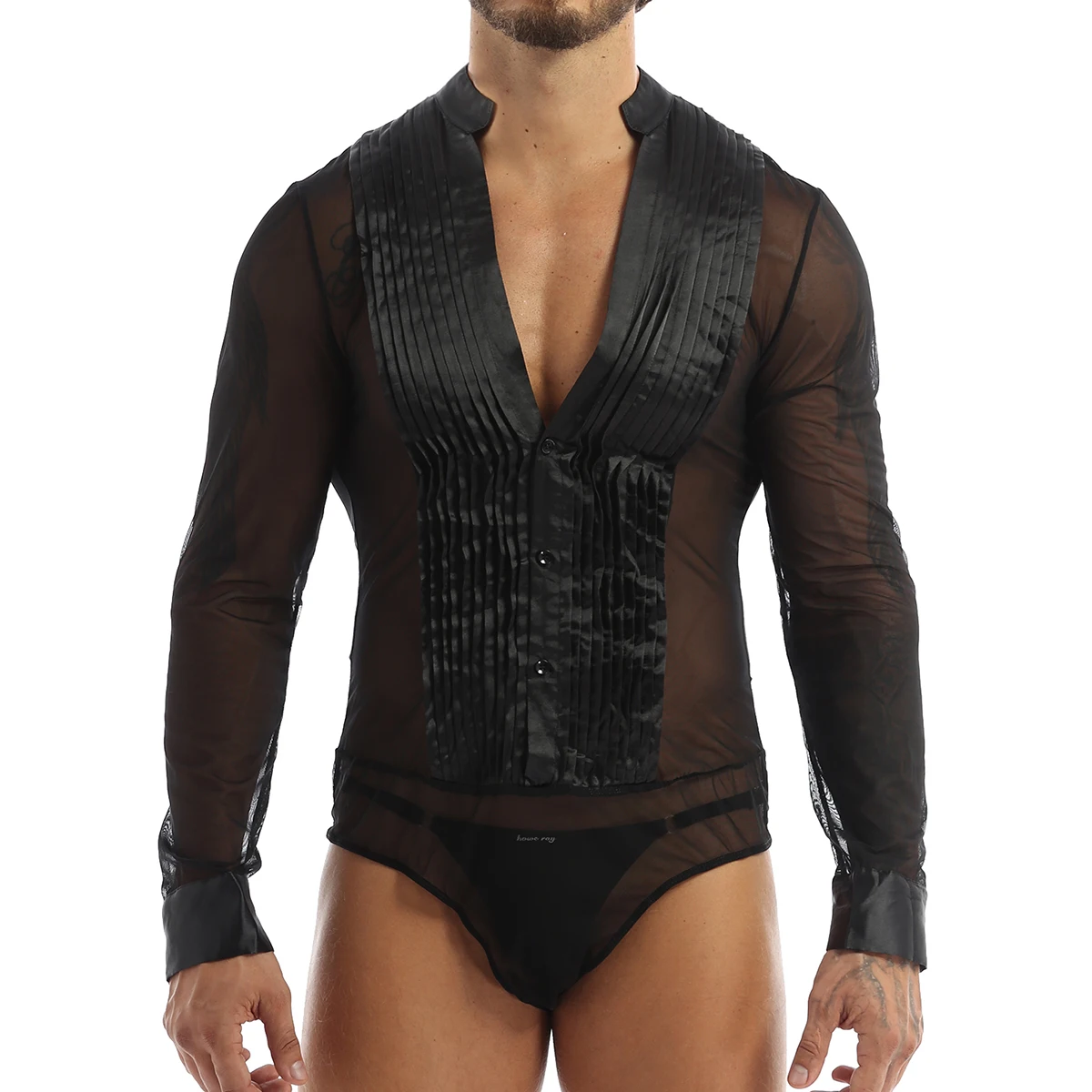 Мужской комбинезон сексуальное нижнее белье ночное Клубная одежда костюмы