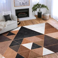 fashion rug geometry contrast brown morandi blue carpet bedroom living room bed blanket bathroom kitchen floor mat