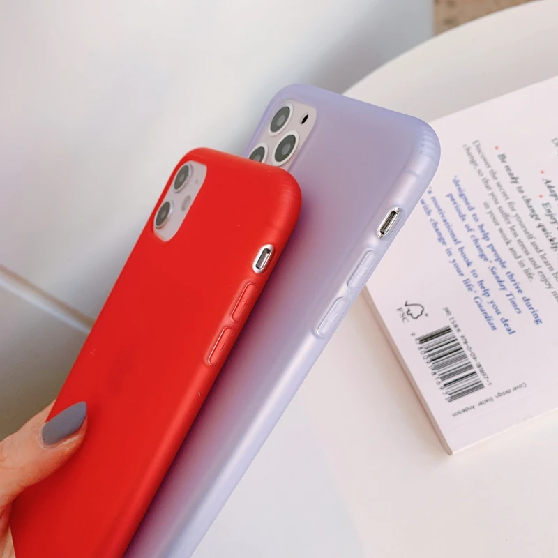 Прозрачный мягкий жидкий силиконовый чехол Макарон цвета из ТПУ для iPhone 6 6s 7 8 Plus 10