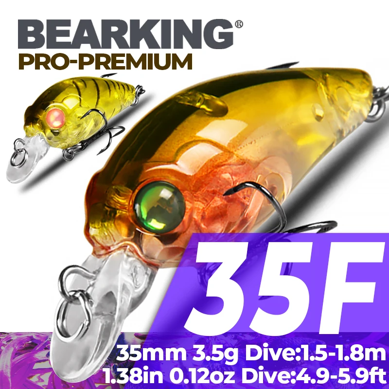 Фото BEARKING 5 шт/партия разные цвета в случайном порядке 36 мм 3 5g + приманки для ловли рыбы