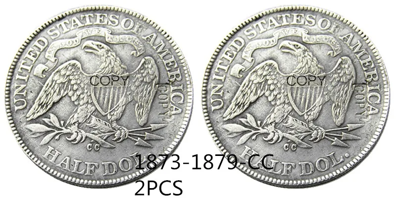 США полный комплект (1839-1879 )P O CC 51 шт. свобода сидя половина доллара Посеребренная