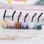 Оптовая продажа, кружка для напитков, жемчуг, молочный чай, искусственная еда, художественное украшение, подвеска, брелок, Подвесные серьги