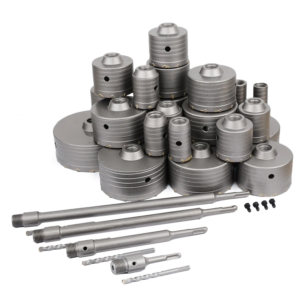 

30-160mm SDS Plus Hammer Drills Wall Hole Saw Drill Bit set Cutter Tools with Round Shaft Concrete Cement Stone Hole Opener 1pc