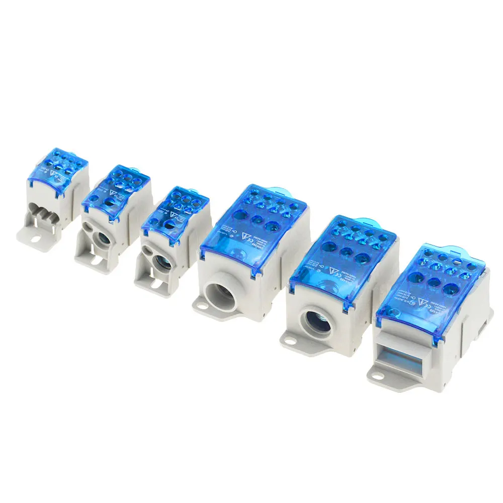 UKK80A 125A 160A 250A 400A 500A клеммный блок 1 во многих из din-рейку распределительная коробка Универсальный электрический провод разъем