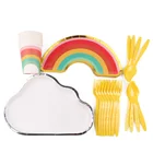 Одноразовая посуда для дня рождения, ложка, вилка, салфетки, 40 шт.компл.