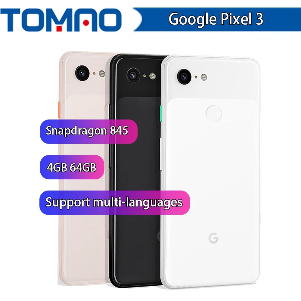 Мобильный телефон Google Pixel 3 5," Snapdragon 845 4 Гб ОЗУ 64 Гб ПЗУ Android 9,0 NFC Смартфон с отпечатком пальца
