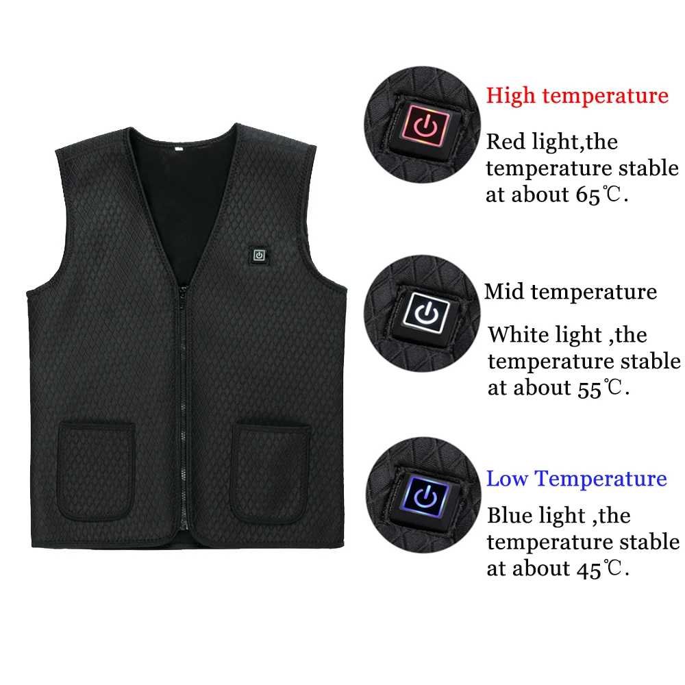 Мужской жилет для мотоциклистов уличный с инфракрасным подогревом USB зимняя