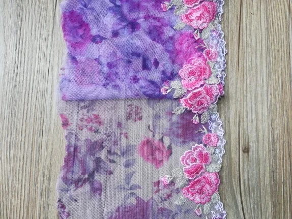1 ярд фиолетовый цветочный ручной работы DIY Одежда кружевные аксессуары вышивка