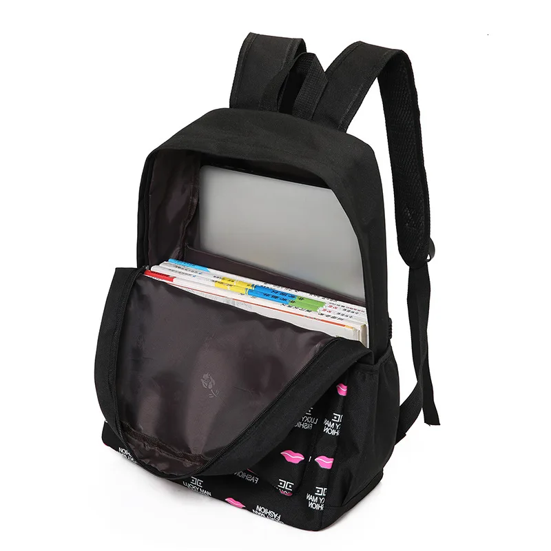 Bags School for Teenagers Girls Schoolbag Large Capacity Ladies Printing School Backpack Set Rucksack Bagpack Cute Book Bags