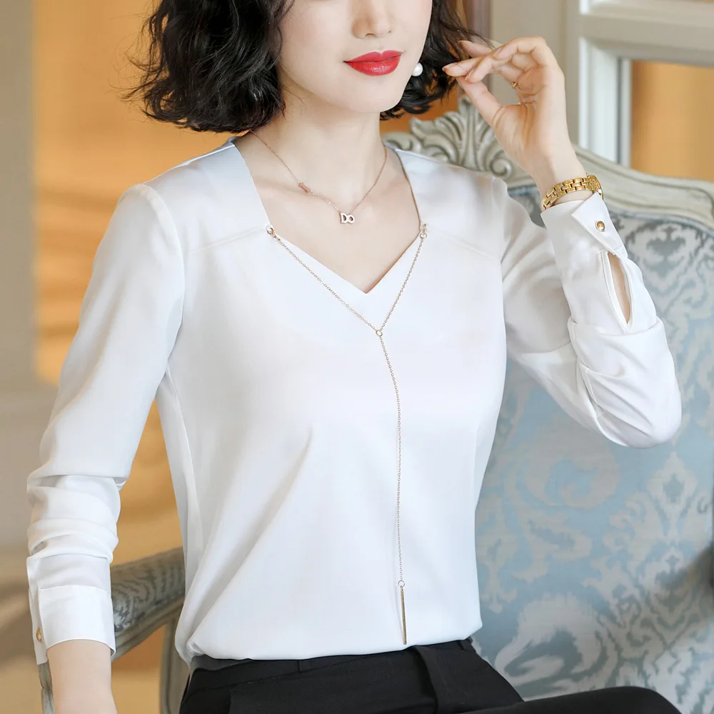 white shirt Женские брюки, костюм, комплект, осень, новая мода, длинный рукав, Лоскутная куртка, длинные брюки, для работы, для женщин, офисный костюм, ow0524 - Цвет: white shirt