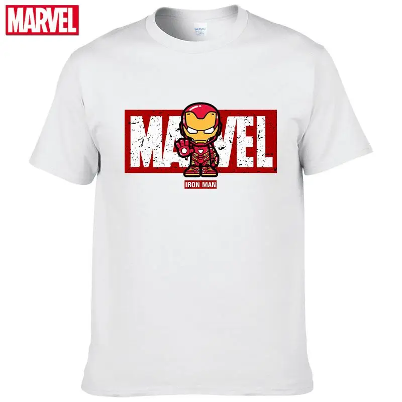 

Marvel The Avengers Iron Man Short Sleeve T-shirts Summer Shirts For Men Graphic T Shirts Women's 100% Cotton T-shirt Tops 2020