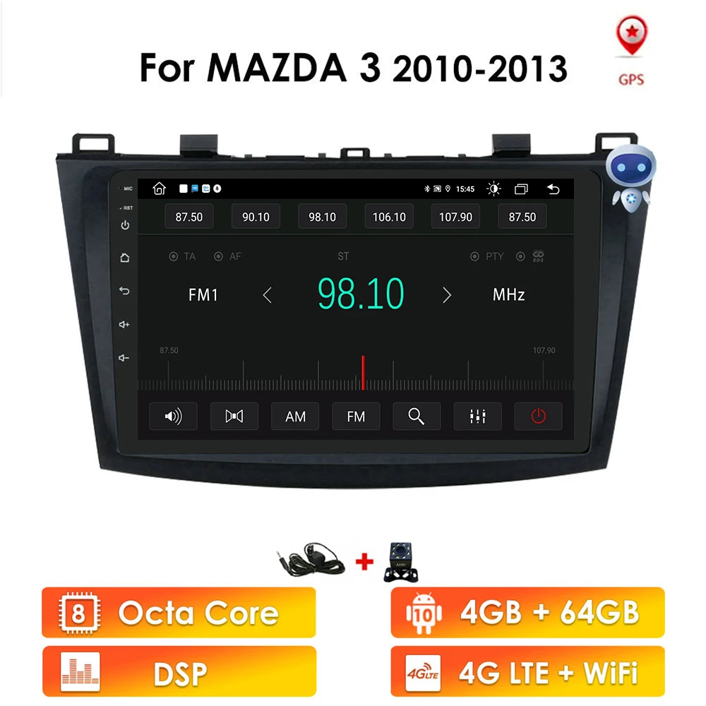 

Автомагнитола 2DIN, 4 + 64 ГБ, Android 10, для Mazda 3 2010-2013, maxx axela, GPS-навигация, Wi-Fi, RDS, IPS, мультимедийный плеер