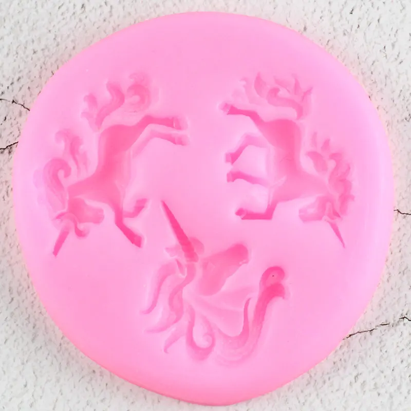 Силиконовая 3D форма в виде единорога детские инструменты для украшения тортов на