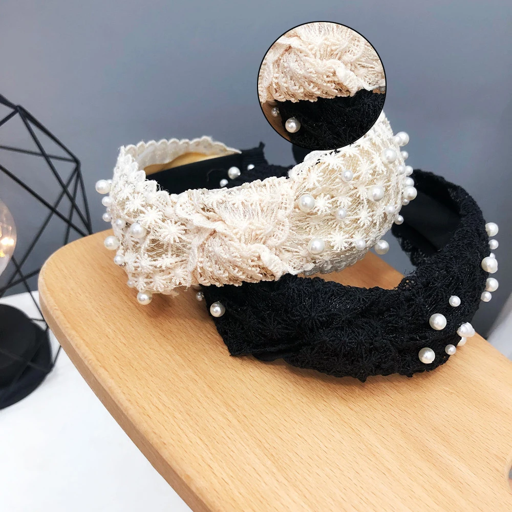 

2019 Vintage Pearl Jewel Hair Bands For Women Hair Clips Hair Accessories Fashion for Women Elegant Padded Hot Selling Trendy