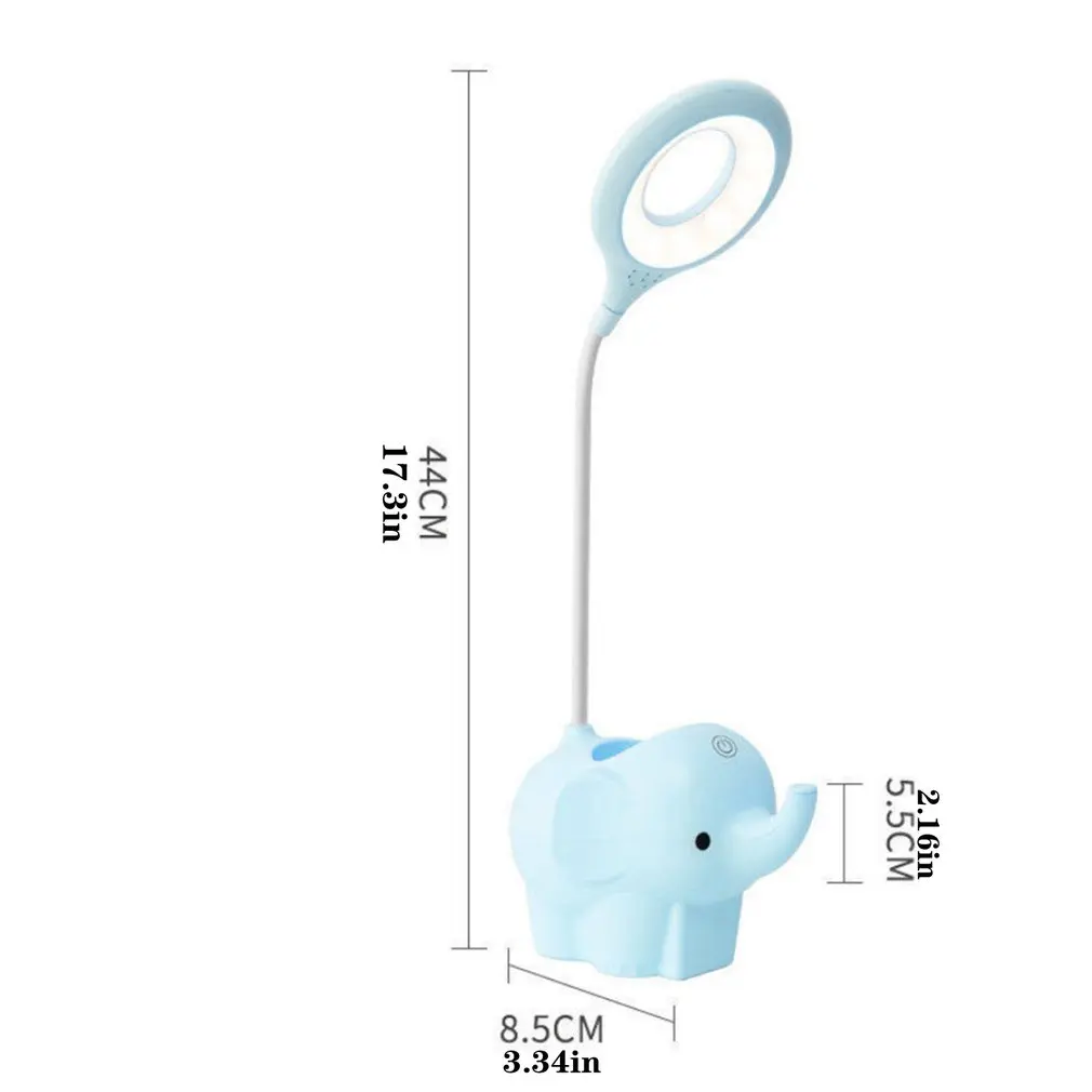 

Creative Elephant Led Adjustable Desk Lamp With Adjustable Silicone Hose Three Gear Color Temperature
