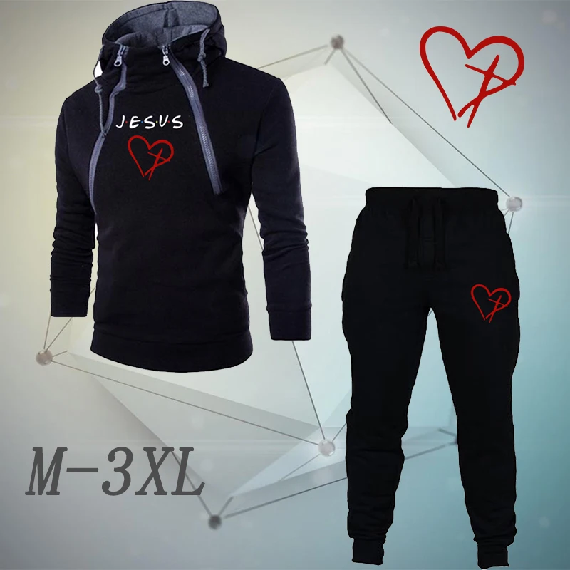 

2021 Men's Brand Sportswear Hoodie + Pants Jogging Sweatpants Suit Autumn And Winter Fashion Sports Suit Sweatshirt Pullover