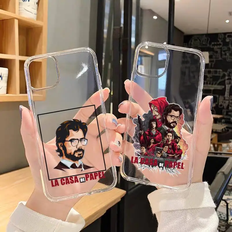 

la casa de papel Phone Case For iphone 13 12 11 8 7 plus mini x xs xr pro max Transparent soft