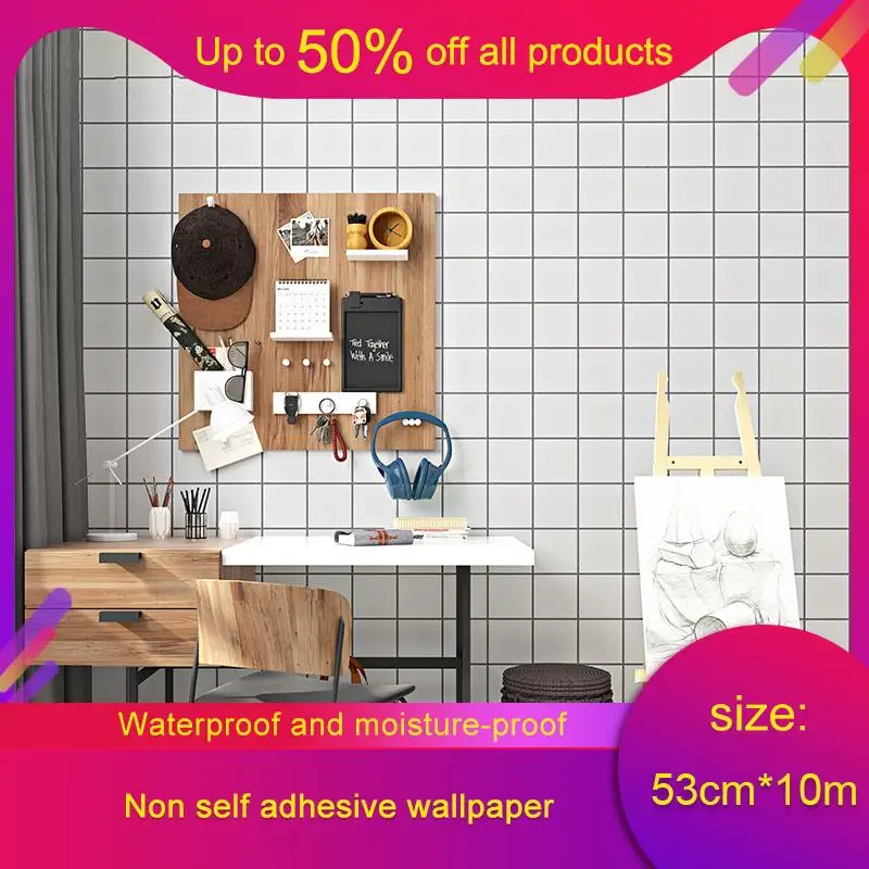 Нордическая Современная Минималистичная черно белая клетчатая настенная бумага