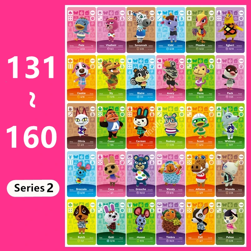 

Animal Croxxing 131~160 Card Ntag215 Chip Series 2 Game For NS Switch 3DS NFC Card Tag Hot Villager