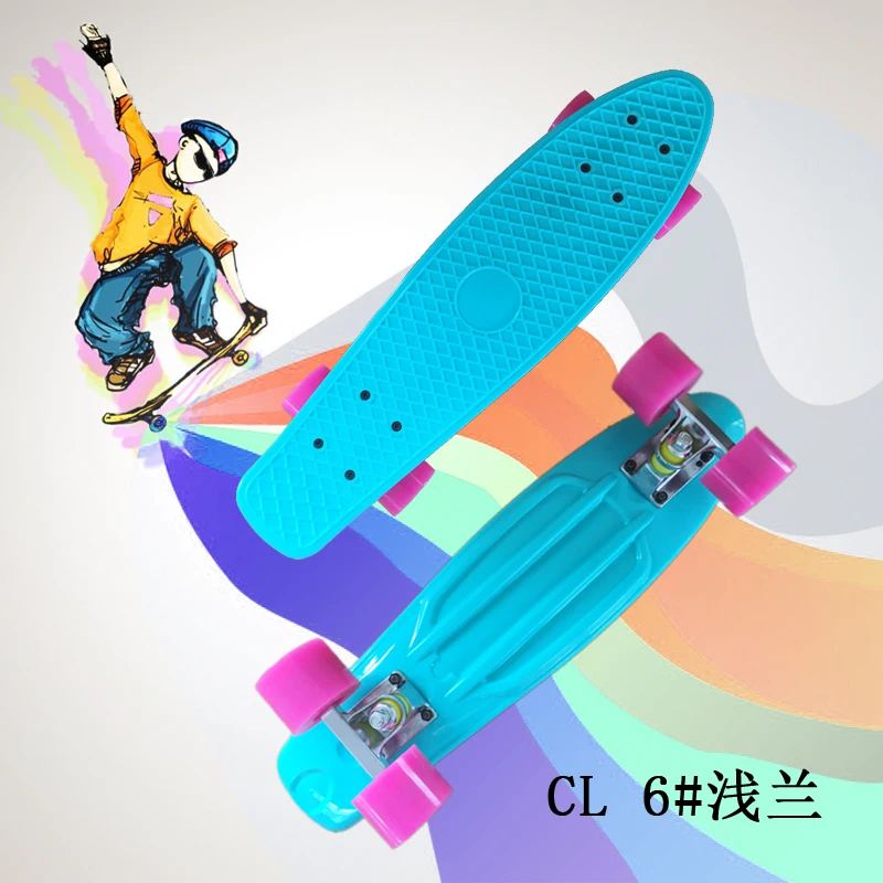 Однотонные пластиковые скейтборды из ПП детские игрушки алюминиевые колеса для