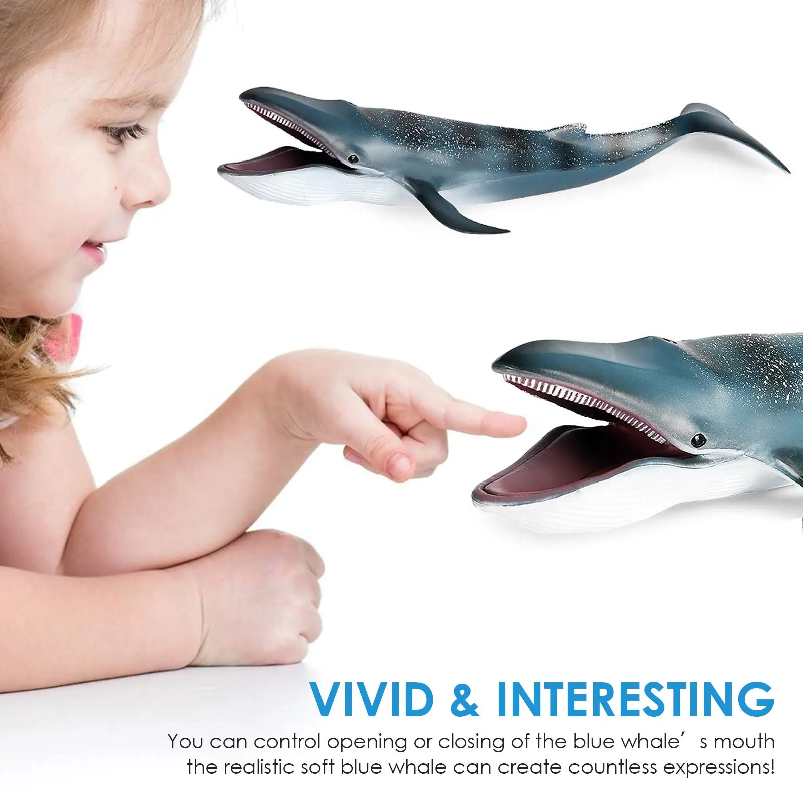 

Blue Whale Sculpture Statue Collectible Marine Life Model Toys For Children D50