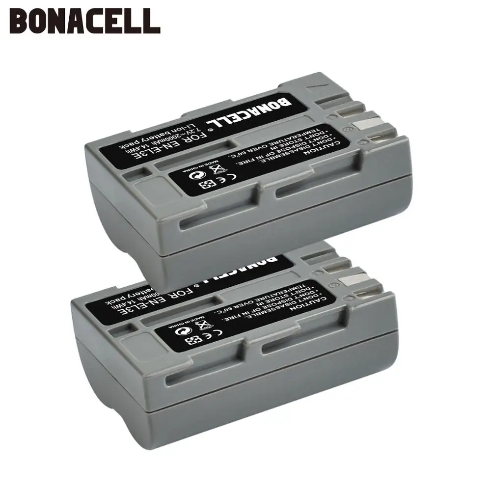 Аккумулятор Bonacell EN-EL3E 2000 мАч совместим с цифровыми зеркальными камерами Nikon D700 D300S