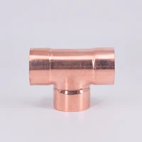 28 6 32 35 38 42 50mm id 99 9 copper end feed solder tee 3 ways plumbing fitting coupler for air condition