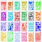 24 шт пластиковый планировщик журнал трафареты набор включает букву, номер, рисунок, иконы, диаграммы, формы, искусство, черчение для рисования журналов