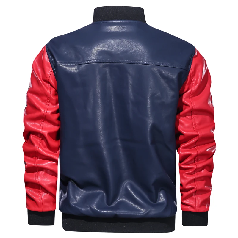 Высокое качество Мужские кожаные куртки двигателя байкерские мужские осень-зима