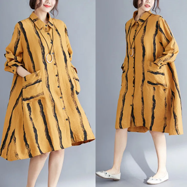 Фотосессия Текущая Весна 2022 Новый Стиль Артистичный Универсальная Рубашка для Женщин Плюс Размера Свободного Покроя с Принтом в Середине.