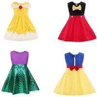 girls christmas princess dresses anime snow white snow queen mermaid cosplay costume mickey party clothing baby mice bell cloth