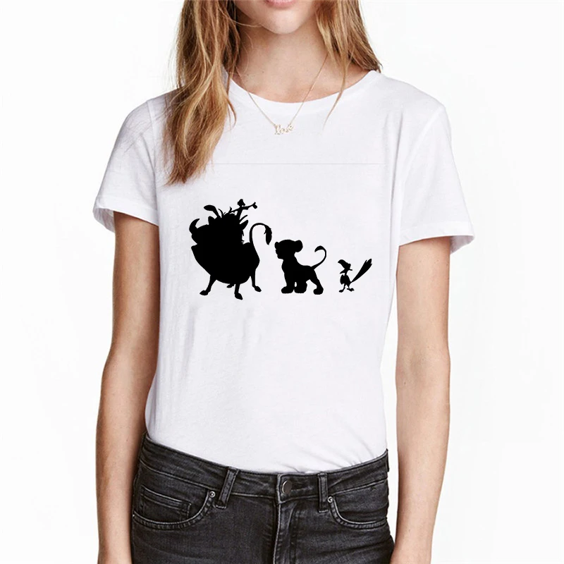 Showtly Hakuna Matata Women Harajuku Ullzang the lion king T-shirt Femme Homme Summer Tshirt Fashion Top Tee Female T Shirt