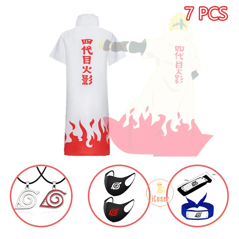 7 шт. аниме Минато плащ намикадзе четвертый Yondaime Хокаге костюм для косплея