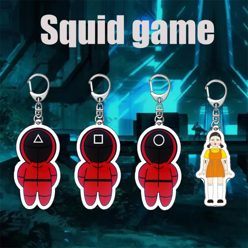 

TV Squid Game Keychain Cosplay Round Six Cartoon Costume Props Accessories Badge Christmas Gifts
