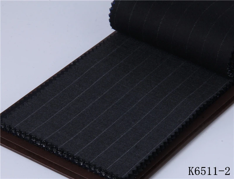 K6511-2 Шерстяной зимний весенний новейший мужской костюм на заказ Королевский Темно-синий мужской костюм в полоску, классический двубортный полосатый мужской костюм с отворотом - Цвет: K6511-2