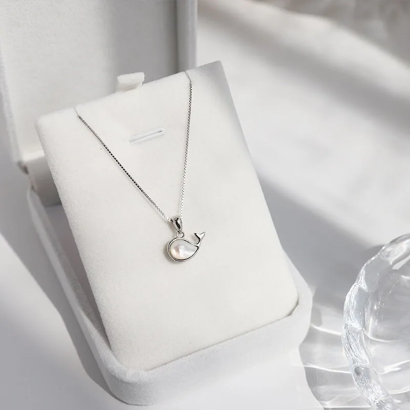 

1Pcs Cute Silver Plating White whale Pendant Necklace for Women Metal Girls Necklace Girls Chain Gift Fashion Jewelry Female