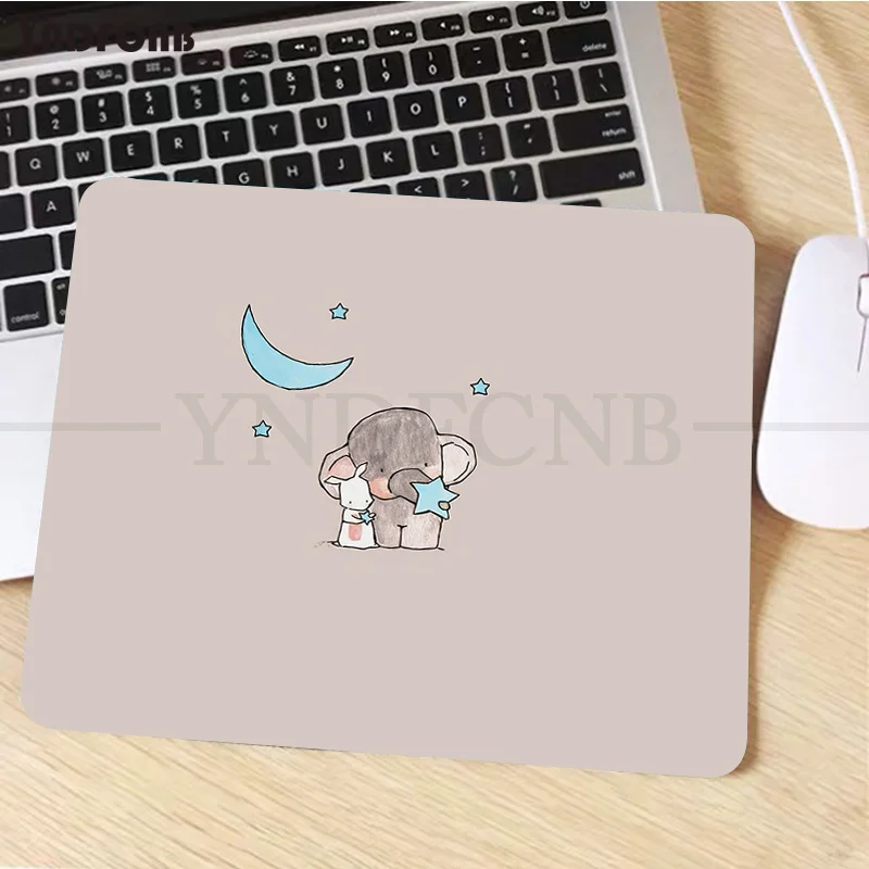 

YNDFCNB My Favorite Animals Draw Elephant and Hare Customized laptop Gaming mouse pad Top Selling Wholesale Gaming Pad mouse