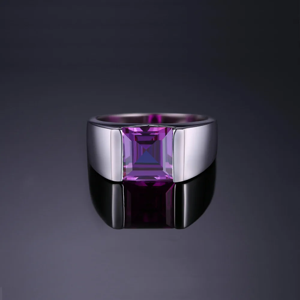 

Men's Square 3.3ct Created Alexandrite Sapphire 925 Sterling Sliver Ring for Men Fine Jerwelry Fashion Style