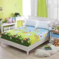 cartoon lions bed fitted sheet for sinlge bed children bed cover tatami mattress protector cover with elastic fitted sheet only