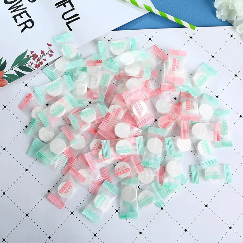 

Компрессионная маска из нетканого материала и чистого хлопка с маской для красоты, Увлажняющий инструмент карамельного типа, C8X2