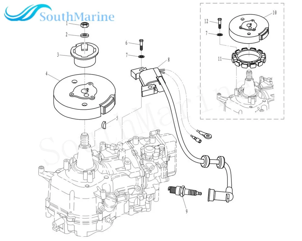 Комплект катушки зажигания 6BX 85571 00 с CDI для подвесного Yamaha F4L F4B F4S F5A F6L F6S F6C 4