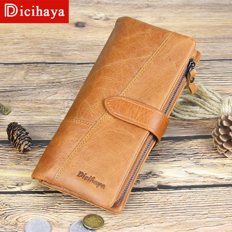 Длинный кошелек DICIHAYA на застежке популярный бумажник для карт деловой мужской из