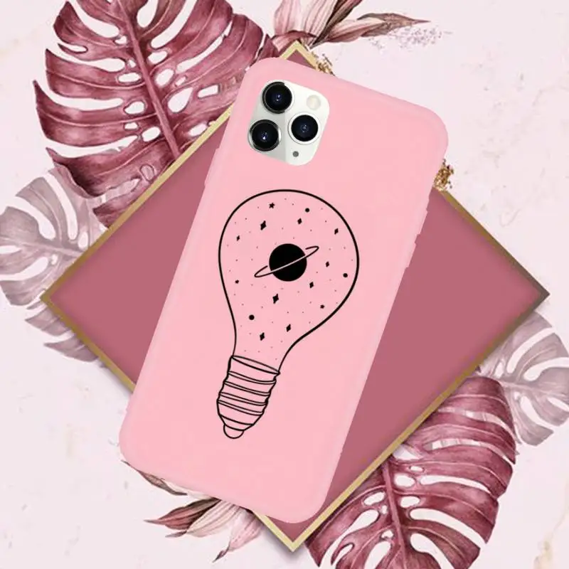 

Cartoon starry universe travel map Phone Case Candy Color for iPhone 11 12 mini pro XS MAX 8 7 6 6S Plus X SE 2020 XR