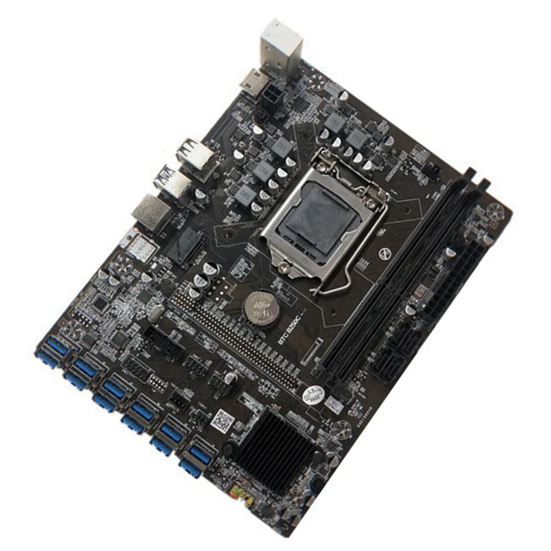 Материнская плата для майнинга B250C с процессором G3930 + 1XDDR4 4G 2666 МГц ОЗУ 12xpcie на USB3.0