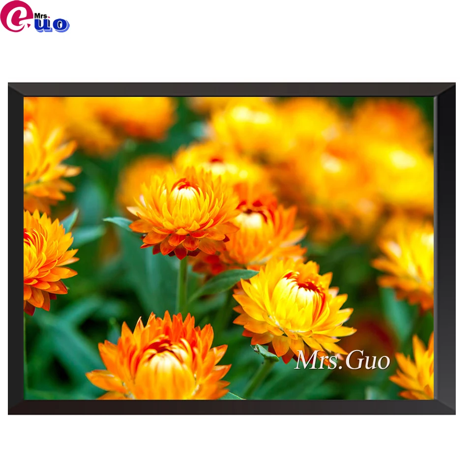 Алмазная вышивка 5D желтые хризантемы крестиком Diy алмазная живопись распродажа