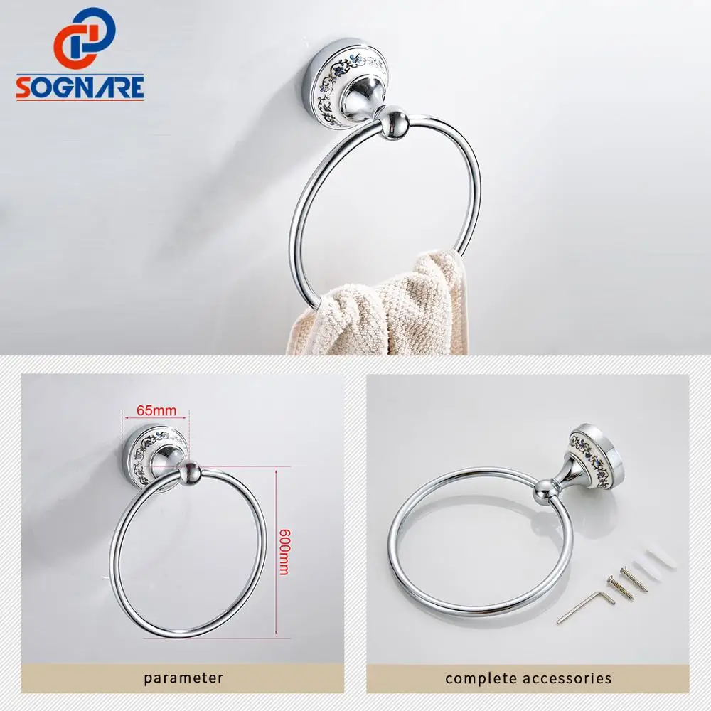 sognare 6pcs bathroom accessories single towel bar robe hook paper holder cup holdersoap box set bath hardware sets d1900 free global shipping