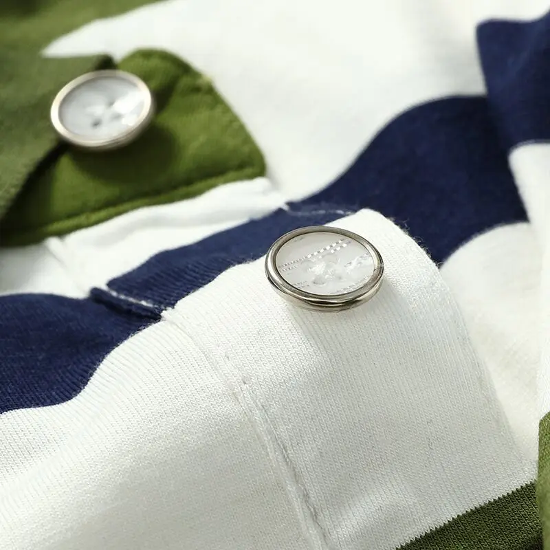 

design Cotton Stripe Brand Clothing Men Polo Shirt Men Business Casual Male Polo Shirt Short Sleeve High Quality Pure Big M-4XL