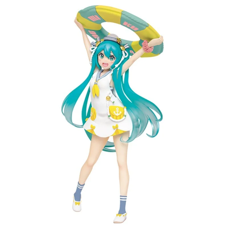 

Прекрасные 20 см Bandai Hatsune Miku оригинальные летние услуги Ver. Обычная модель аниме-фигурки, куклы для взрослых, декоративная игрушка